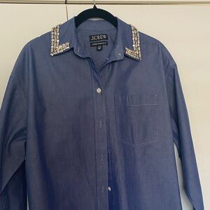 J. Crew Etienne Oversized Fit Embellished Shirt
